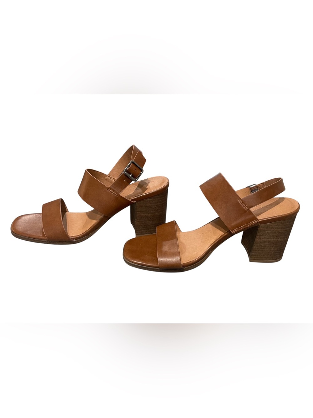 Universal Thread Cognac Brown Block Heel Sandals Size 9.5